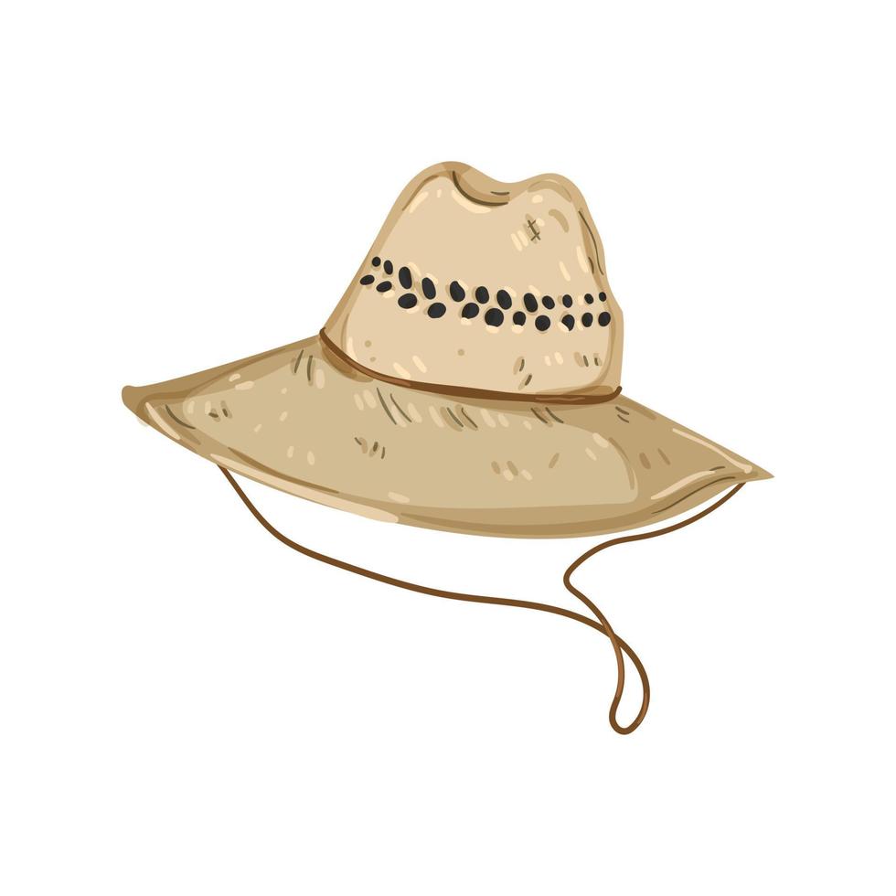 zomer rietje hoed tekenfilm vector illustratie