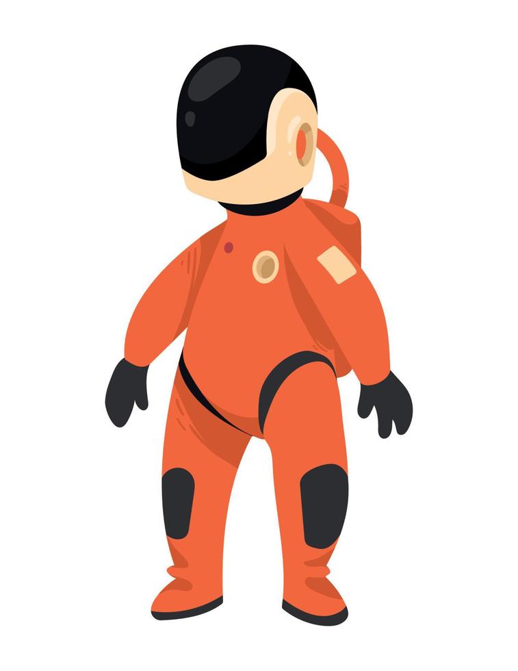 astronaut met rood pak vector