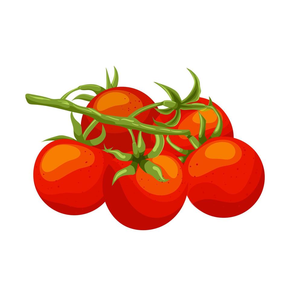 kers tomaten tekenfilm vector illustratie