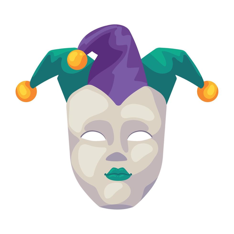 wit mardi gras masker vector