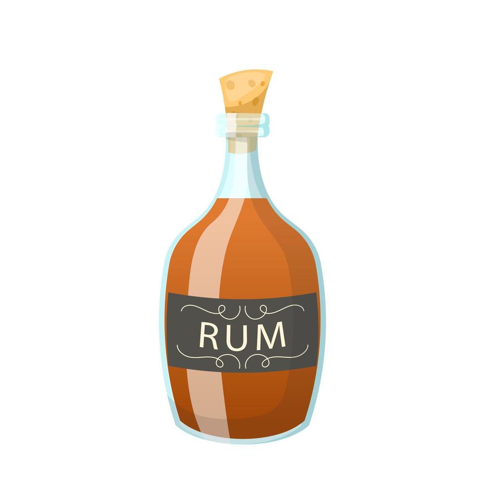 rum fles tekenfilm vector illustratie