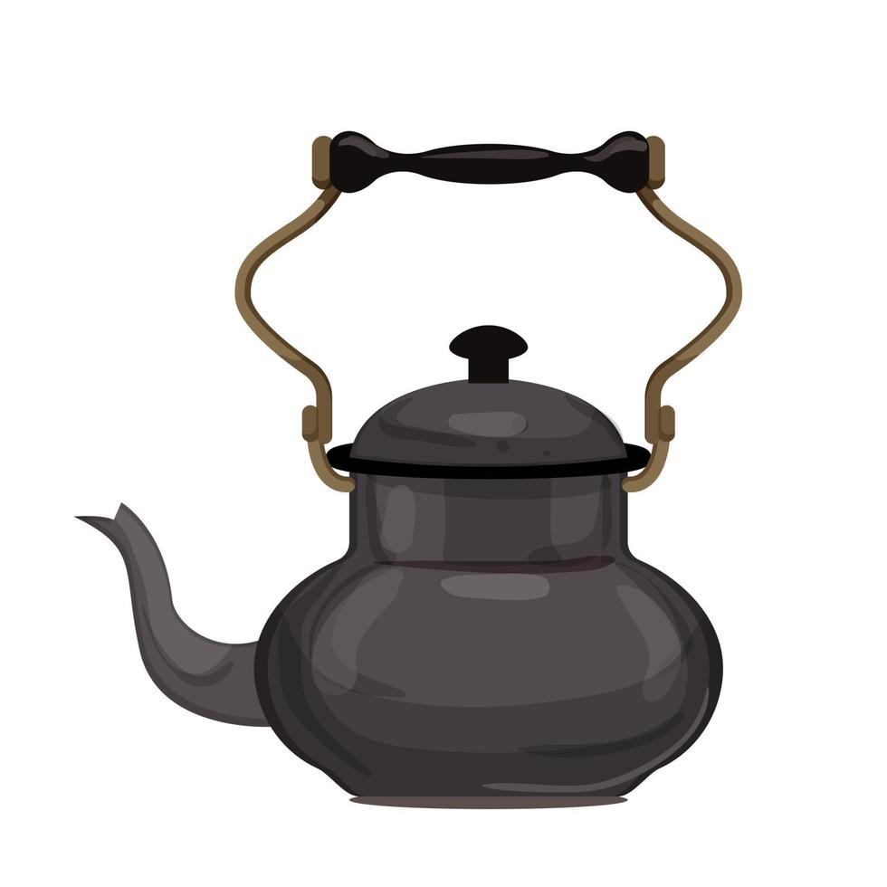 wijnoogst theepot thee waterkoker tekenfilm vector illustratie
