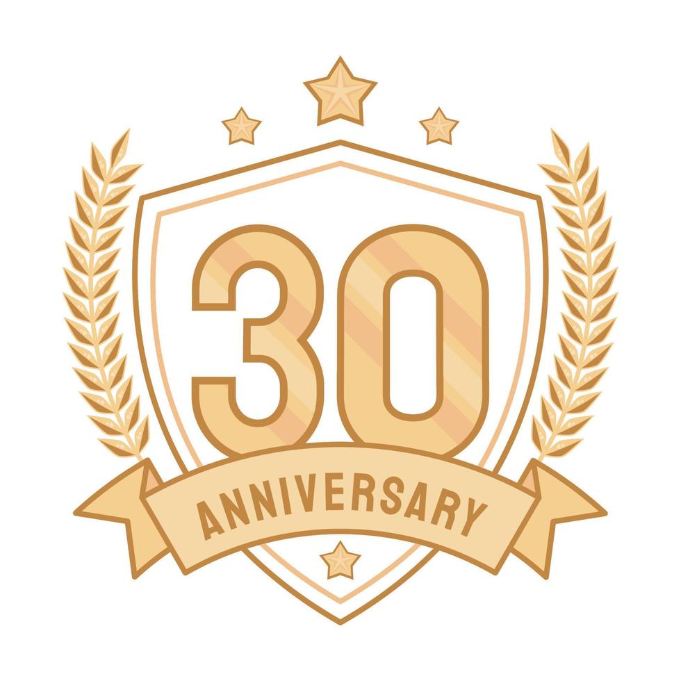 dertig verjaardag gouden insigne vector