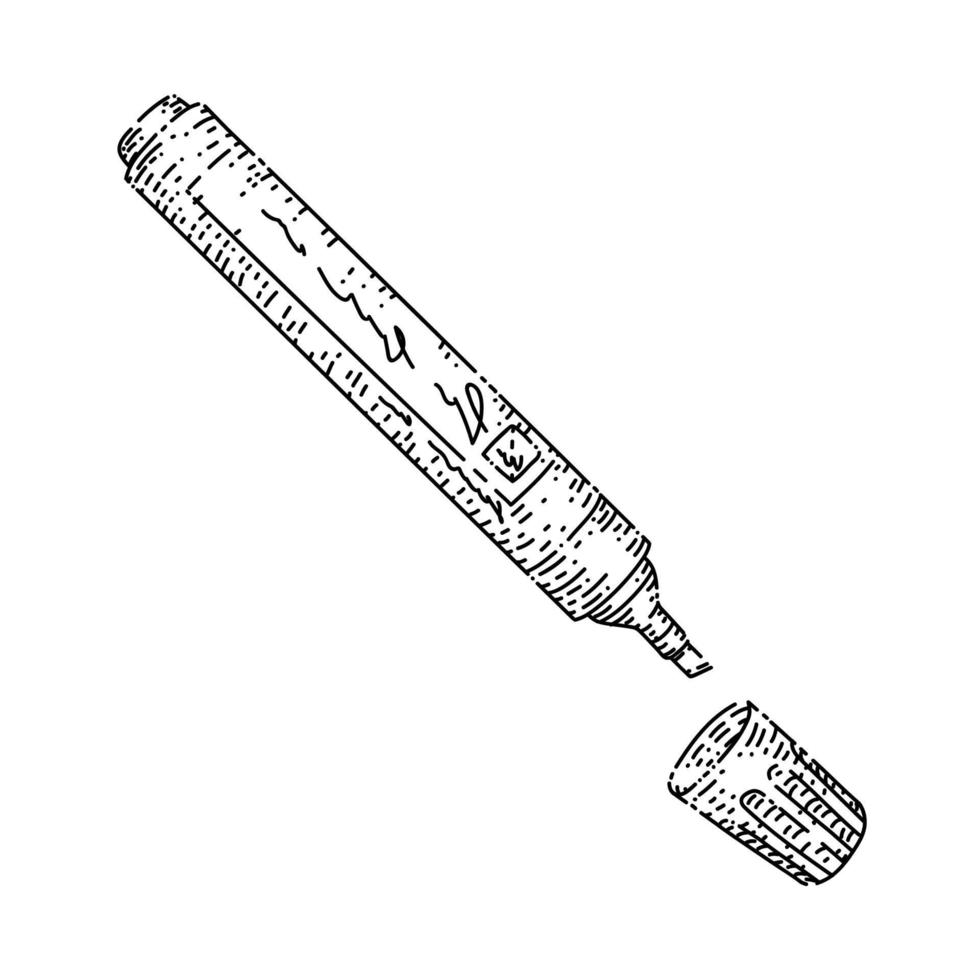 markeerstift schrijfbehoeften schetsen hand- getrokken vector