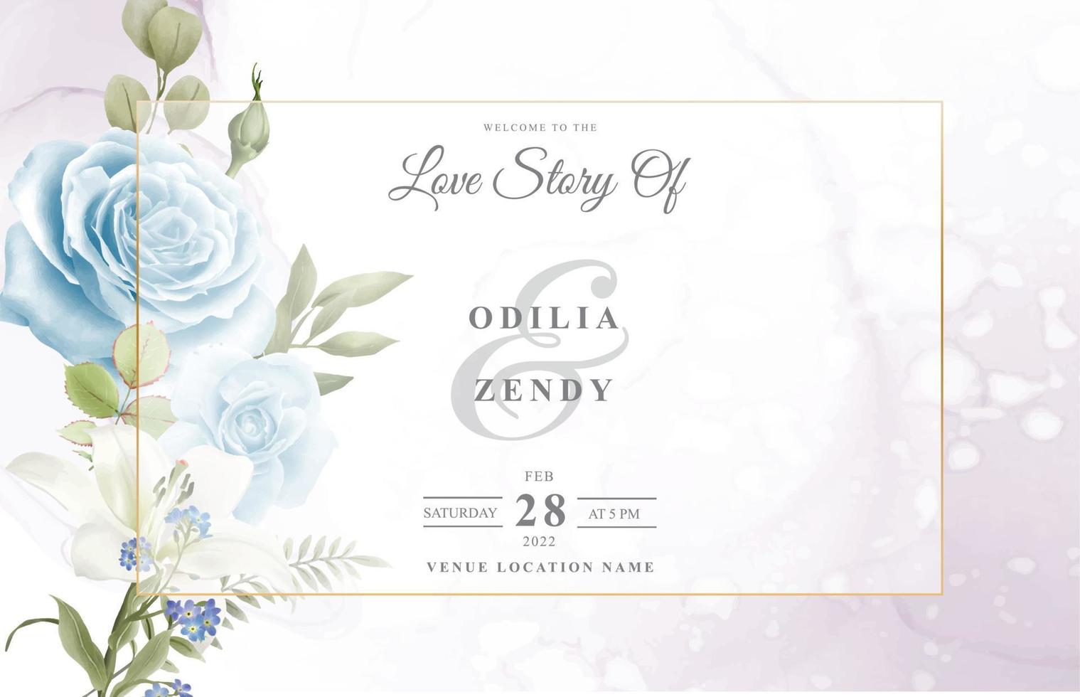 bruiloft uitnodiging kaart reeks met een mooi bloemen ontwerp eps vector