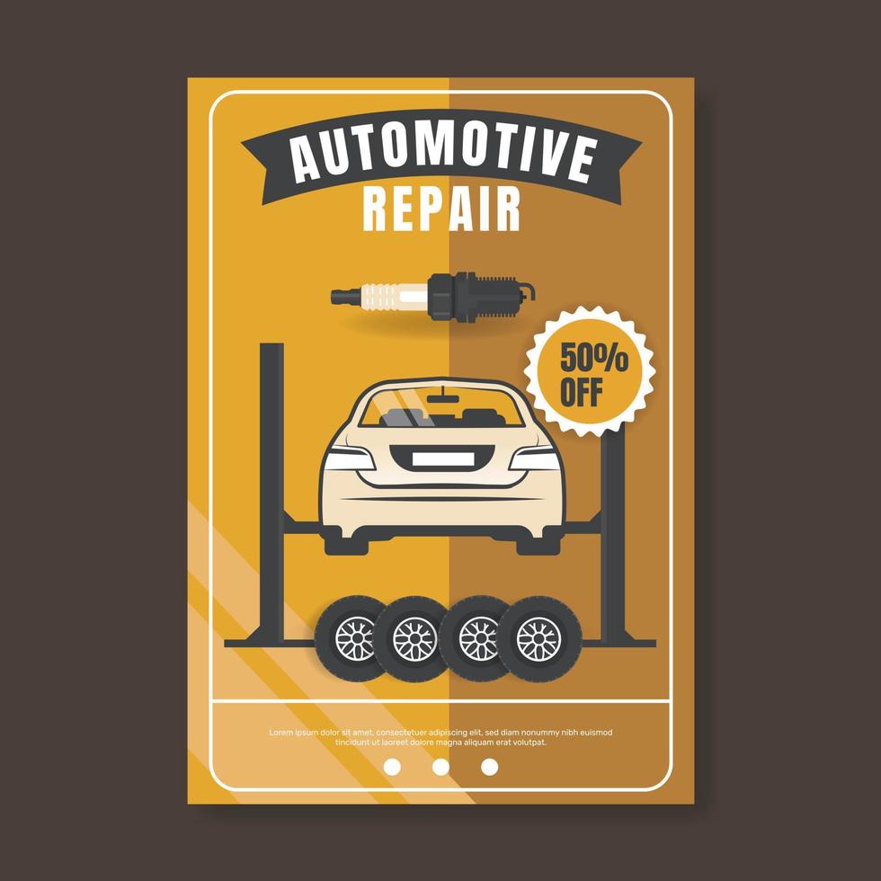 modern auto onderhoud poster. - vector. vector