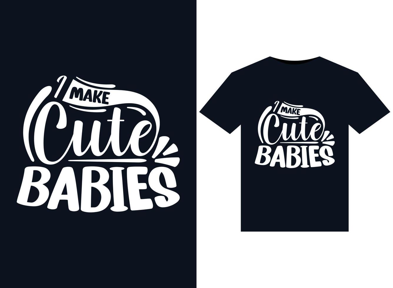 ik maken schattig baby's illustraties voor drukklare t-shirts ontwerp vector