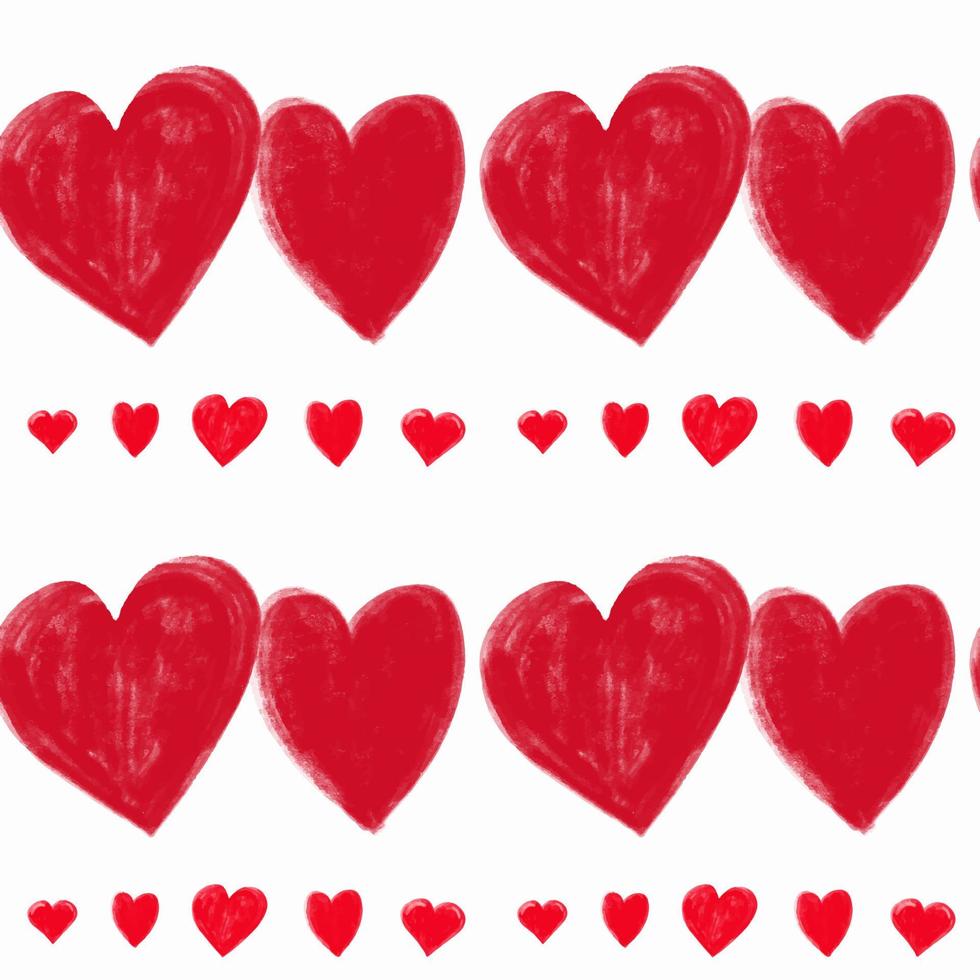 naadloos patroon met rood hart Aan wit achtergrond vector