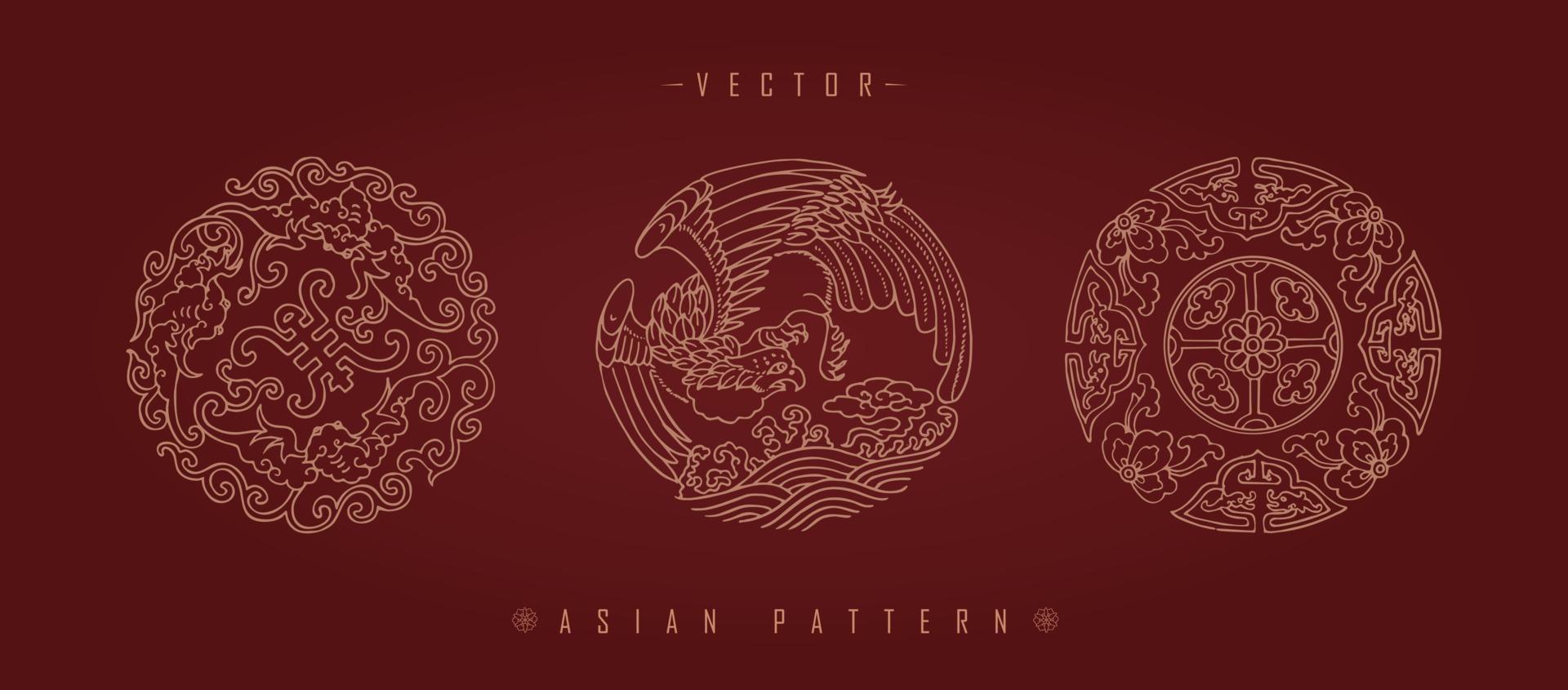 Chinese maan- nieuw jaar kostuum traditioneel patroon vector