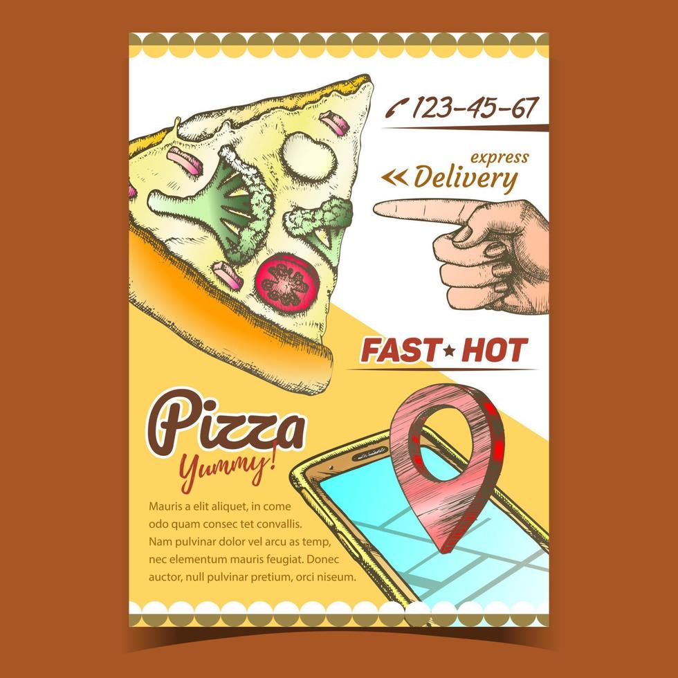 vegetarisch Italiaans pizza reclame banier vector