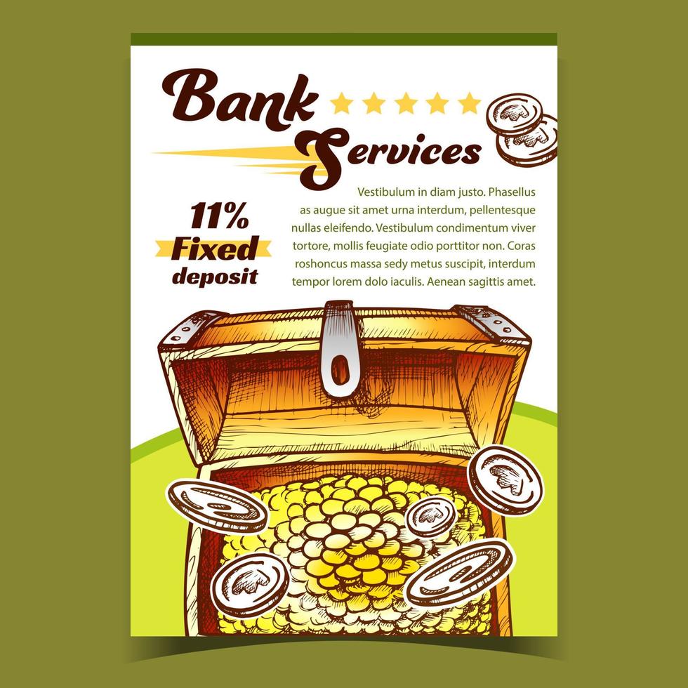 bank Diensten storting reclame poster vector