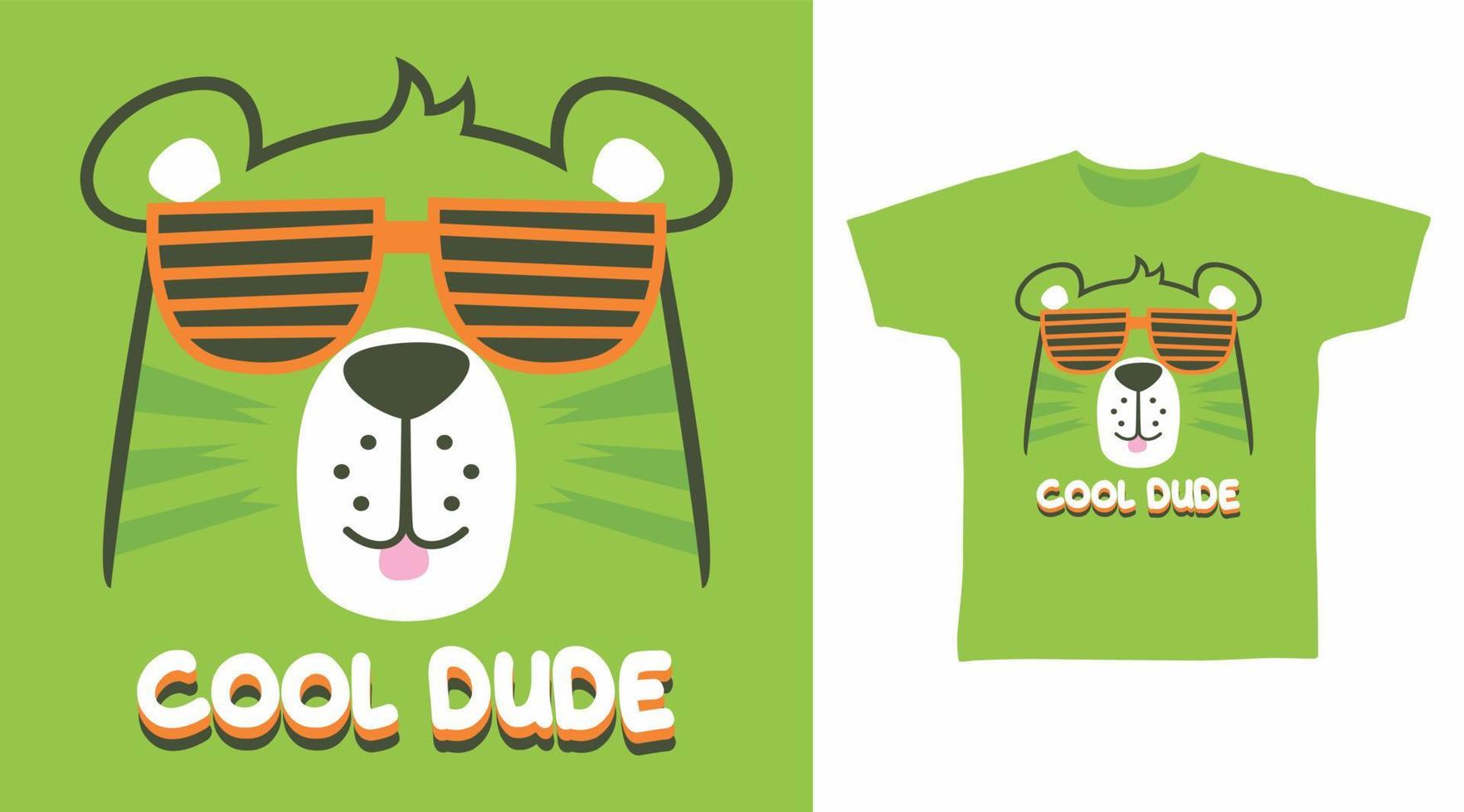 koel gozer schattig beer bril ontwerp vector illustratie klaar voor afdrukken Aan t-shirts