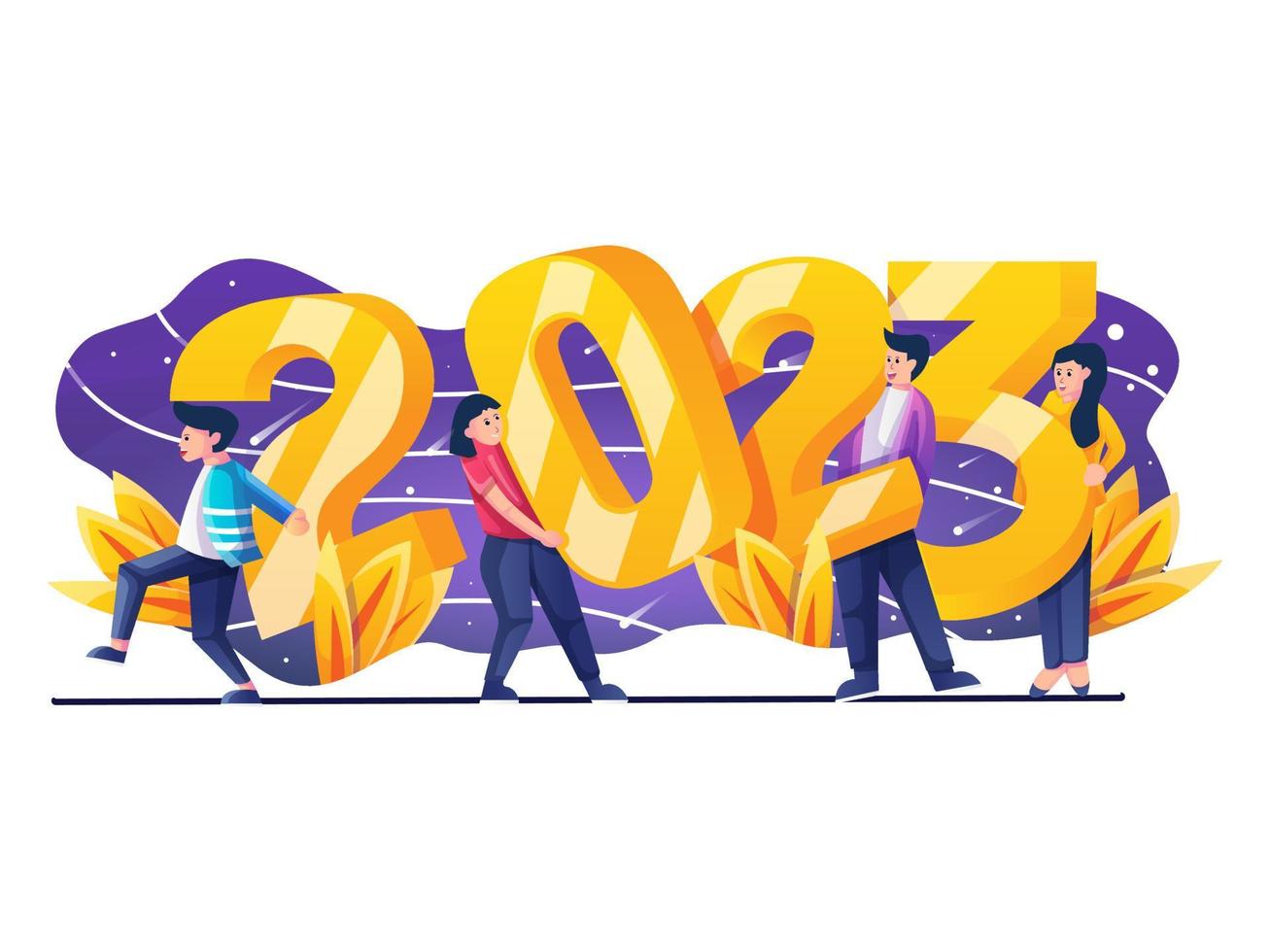 gelukkig nieuw jaar 2023 illustratie vector