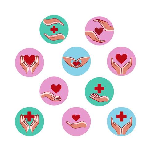 Gratis Gezondheid en Cares Logo Collection Vector