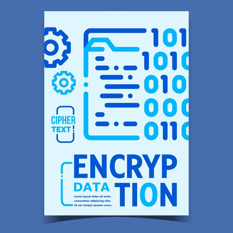 gegevens encryptie creatief reclame poster vector