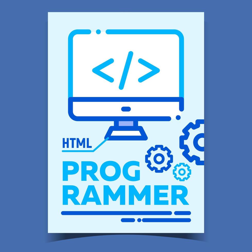 programmeur html code reclame poster vector