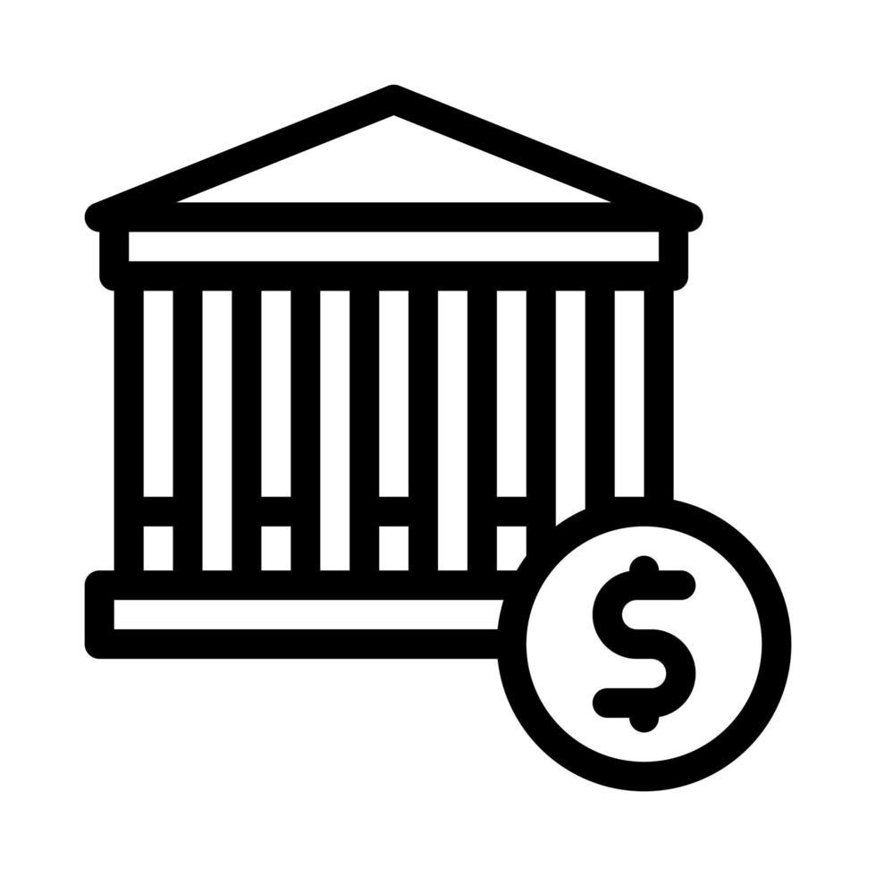 financieel gebouw en dollar munt vector icoon