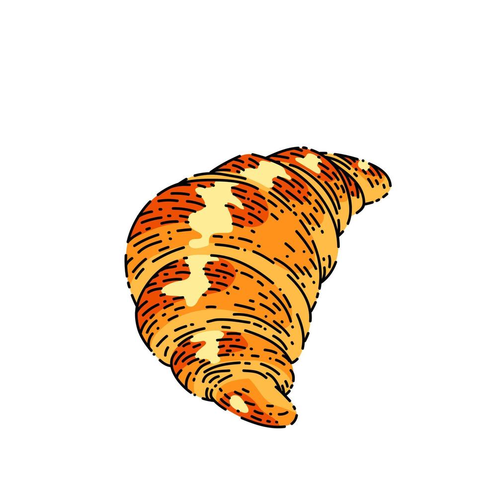 croissant brood schetsen hand- getrokken vector