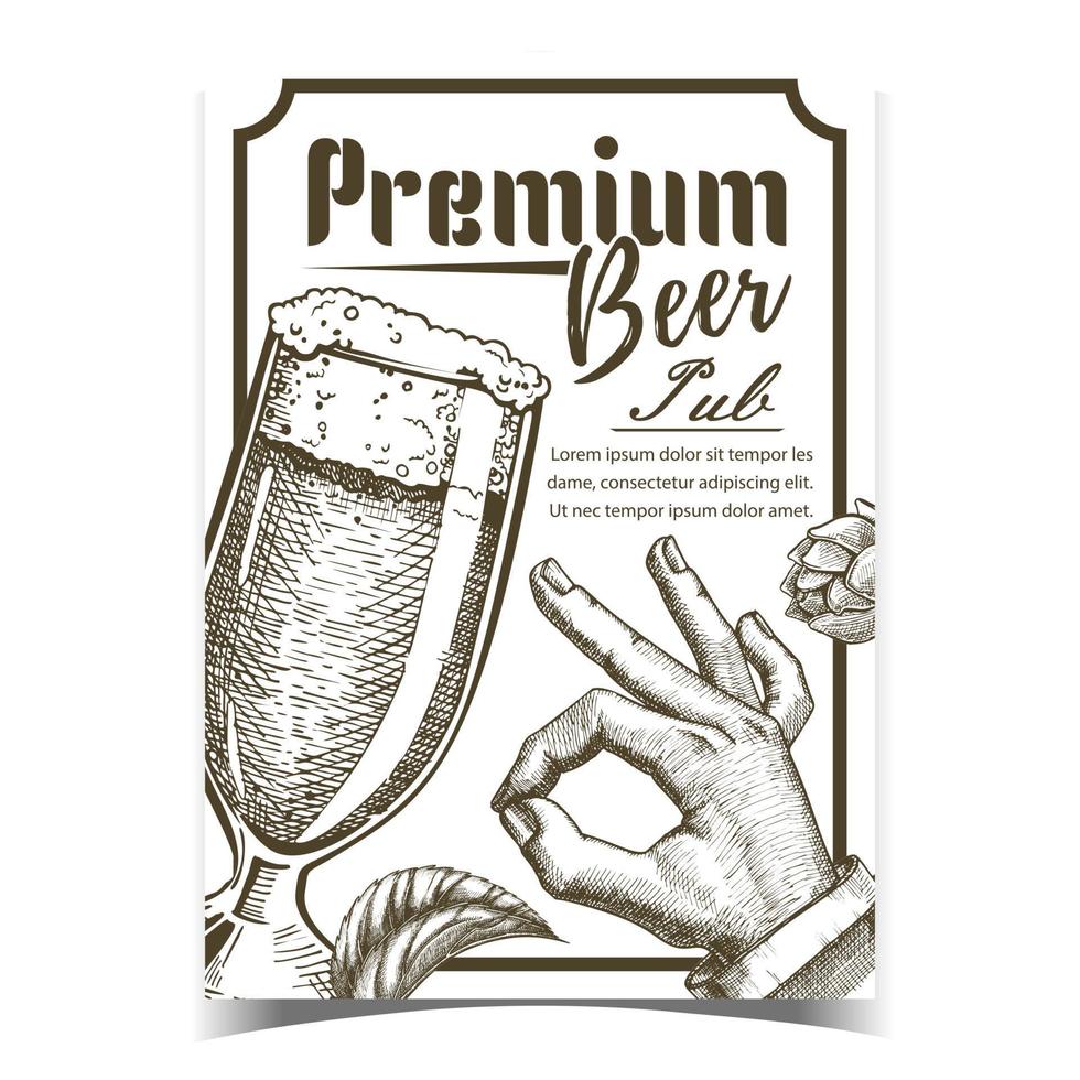 premie bier kroeg taverne reclame poster vector