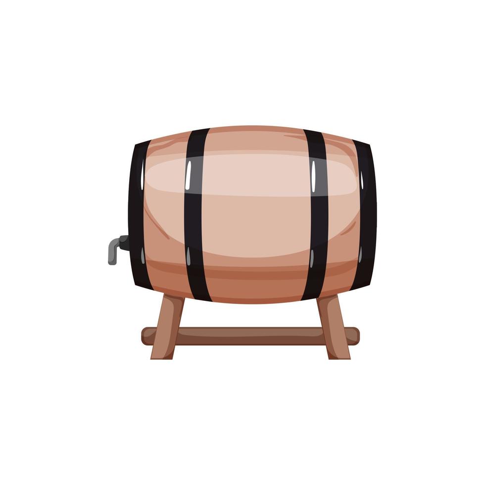 wijnmakerij vat wijn tekenfilm vector illustratie