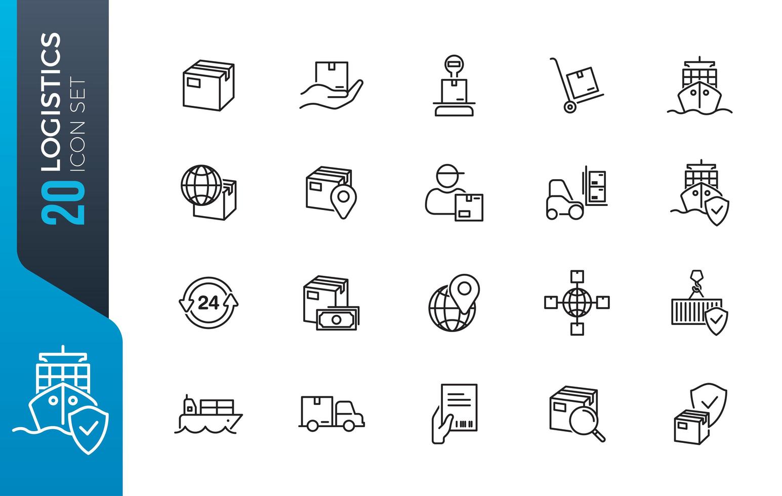 minimale logistiek icon set vector