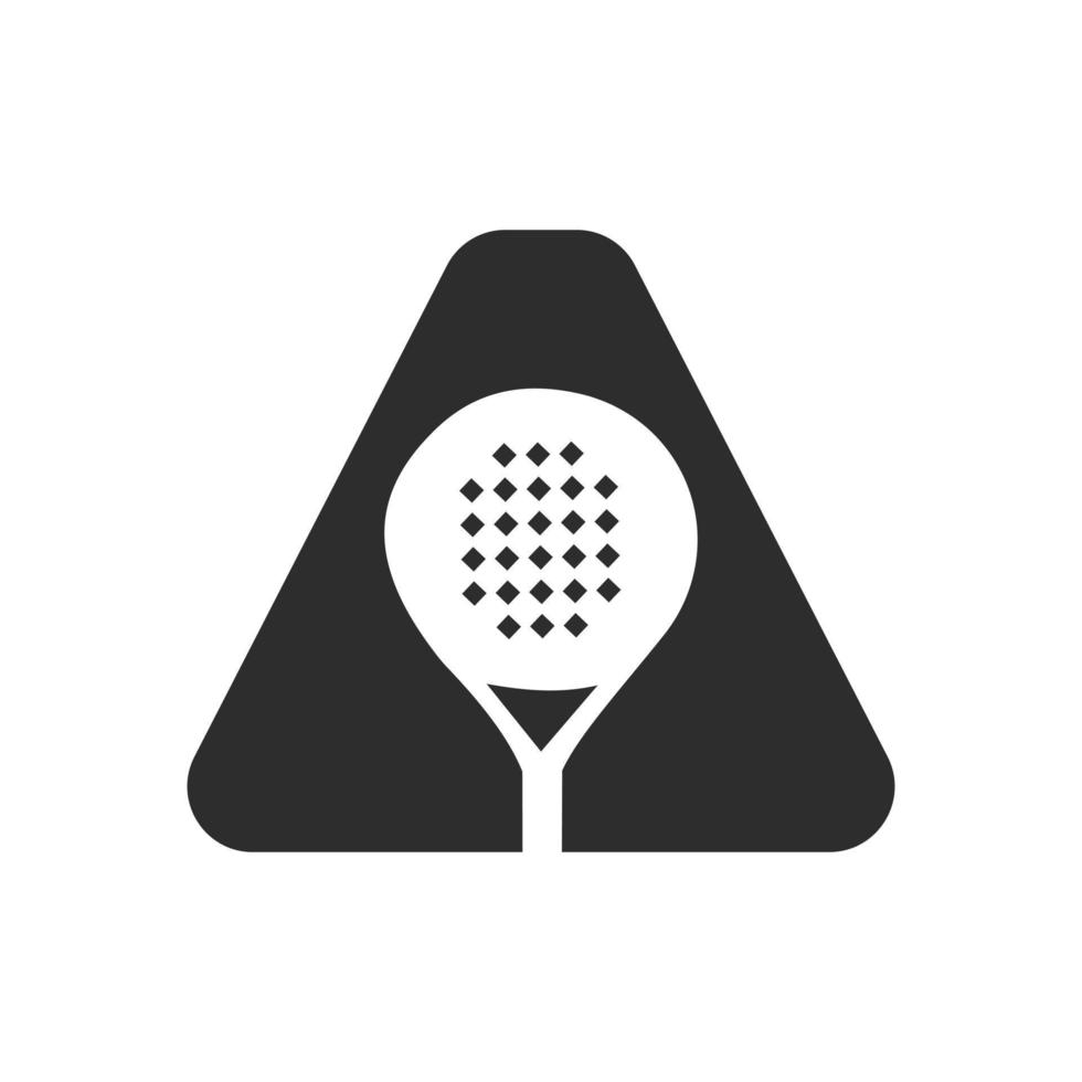 brief een padel racket logo ontwerp vector sjabloon. strand tafel tennis club symbool