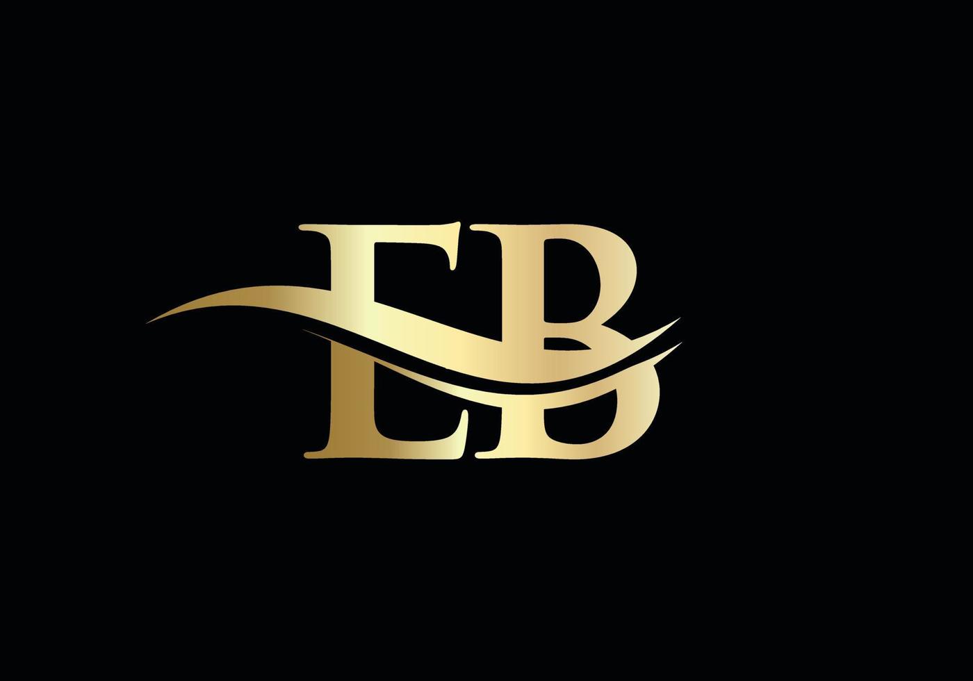 eerste eb brief logo met creatief modern bedrijf typografie vector sjabloon. creatief abstract brief eb logo ontwerp