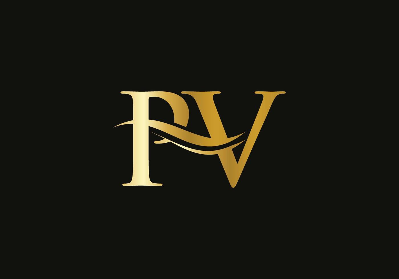 modern pv logotype voor luxe branding. eerste pv brief bedrijf logo ontwerp vector