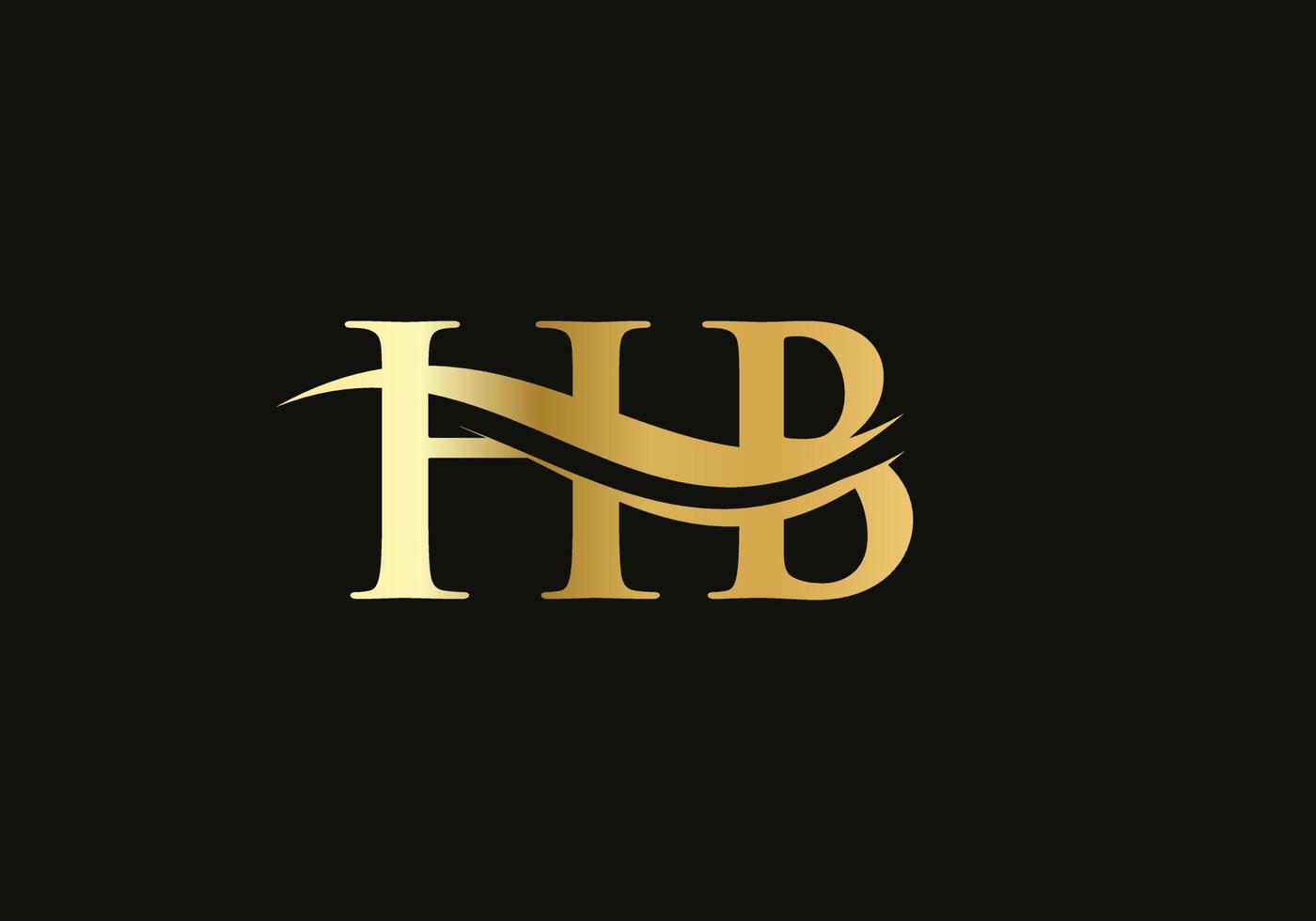 eerste hb brief logo met creatief modern bedrijf typografie vector sjabloon. creatief abstract brief hb logo ontwerp