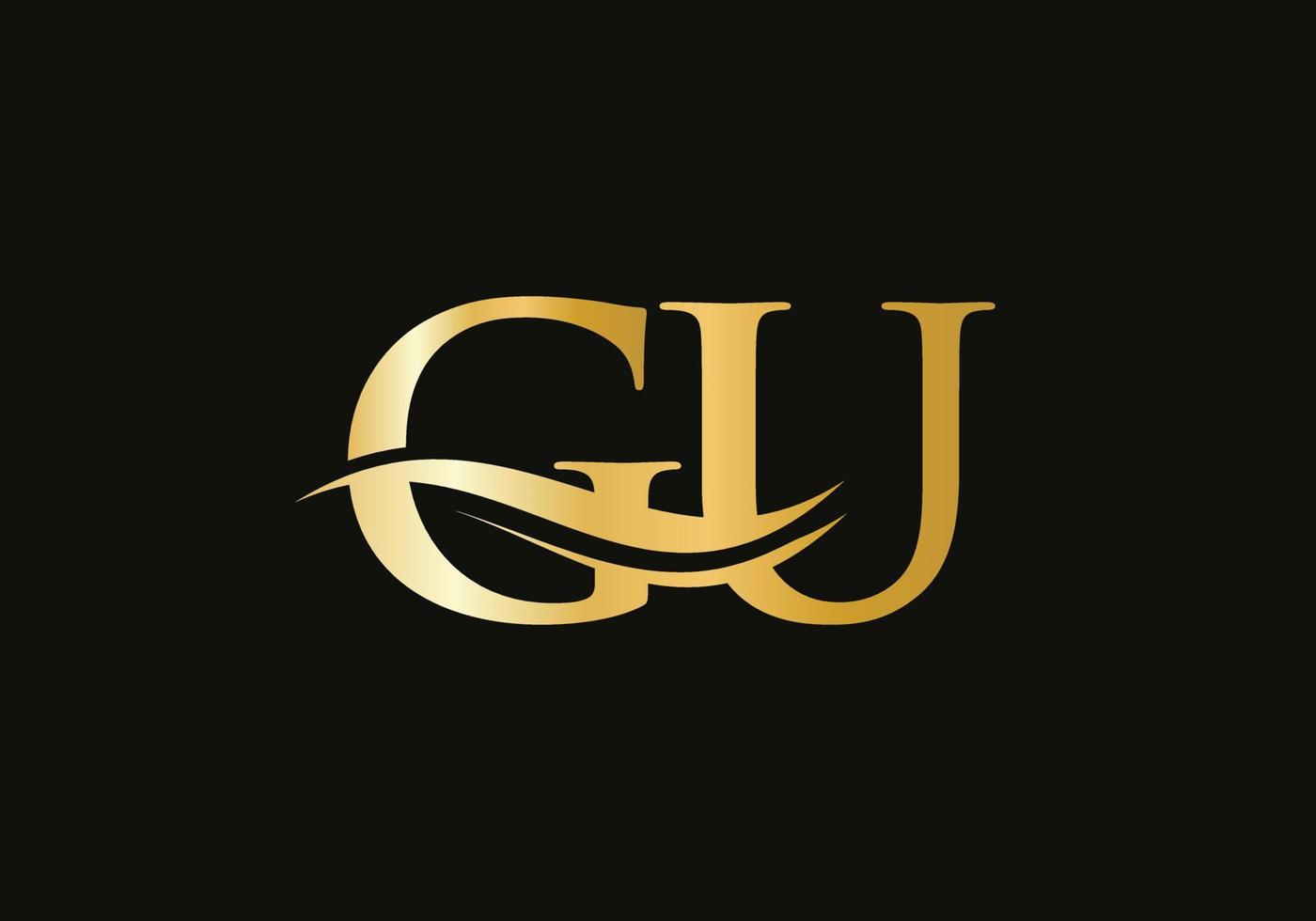 modern gu logotype voor luxe branding. eerste gu brief bedrijf logo ontwerp vector