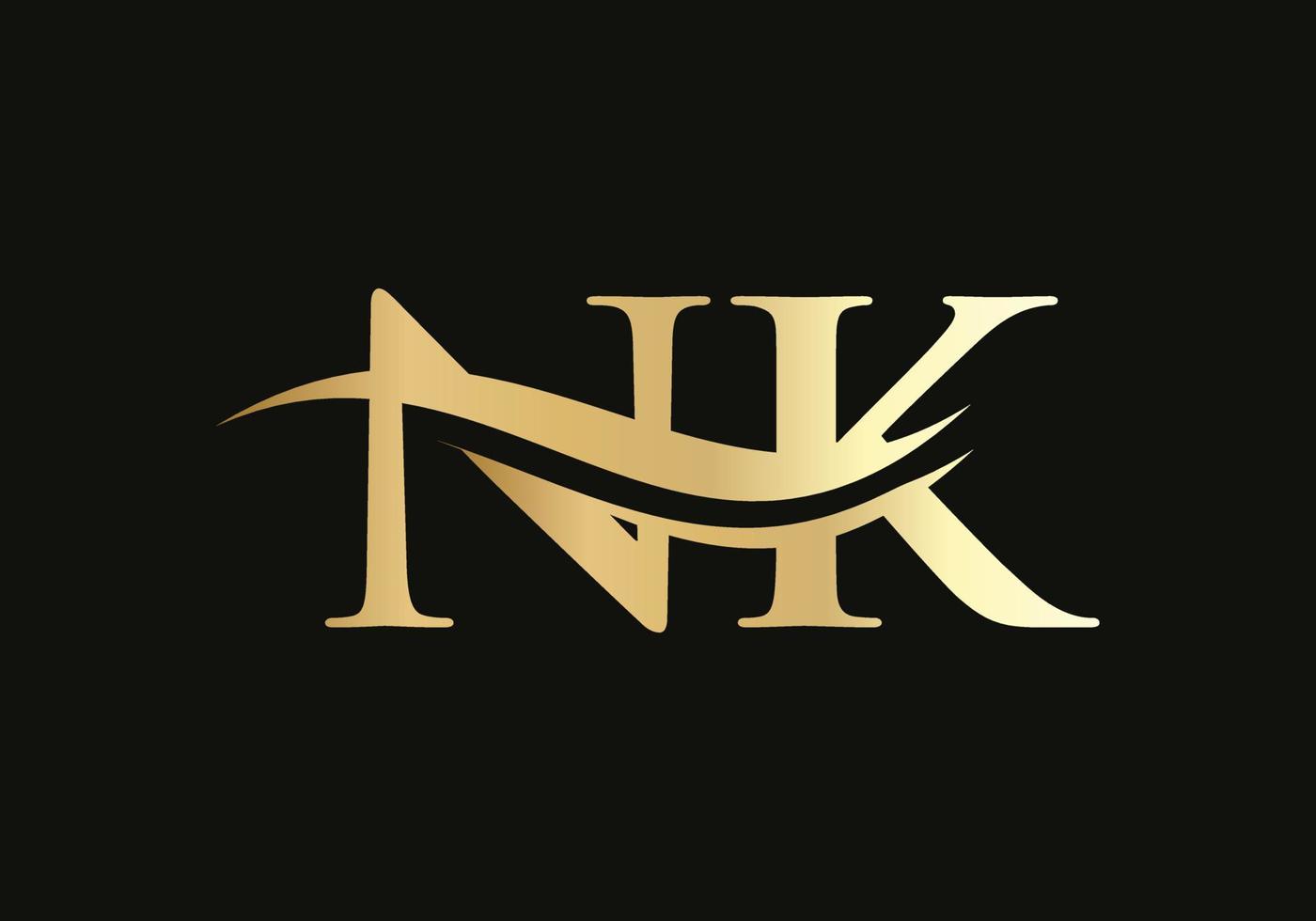 modern nk logo ontwerp voor bedrijf en bedrijf identiteit. creatief nk brief met luxe concept vector