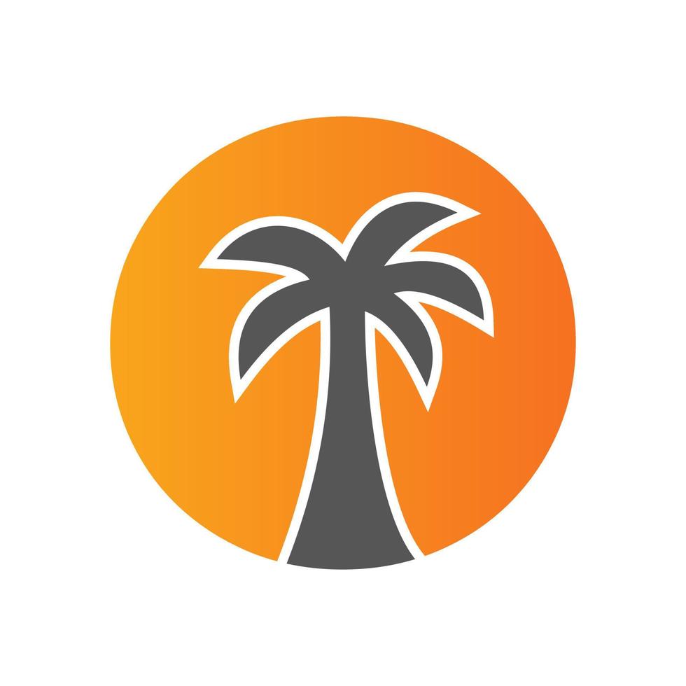 brief O palm boom logo ontwerp concept voor reizen strand landschap icoon vector sjabloon