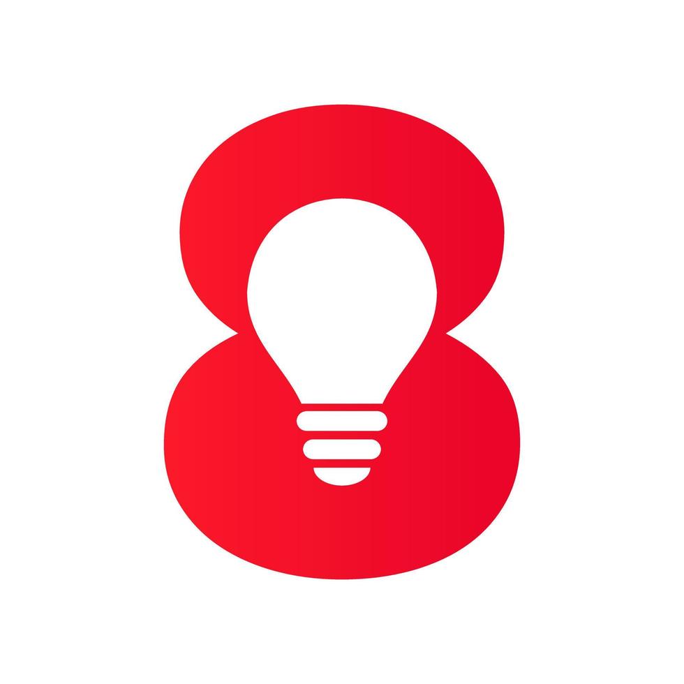 brief 8 elektrisch logo combineren met elektrisch lamp icoon vector sjabloon. licht lamp logotype teken symbool