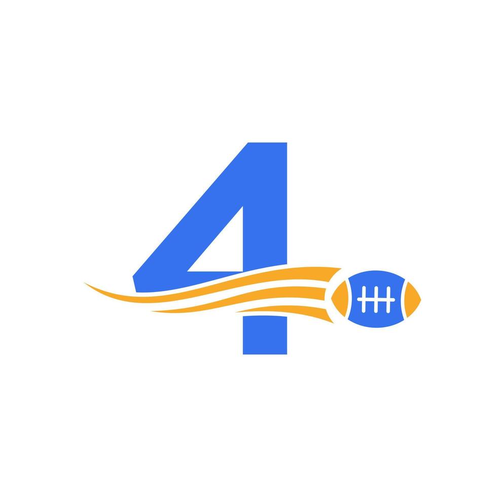 brief 4 rugby logo, Amerikaans Amerikaans voetbal logo combineren met rugby bal icoon voor Amerikaans voetbal club vector symbool