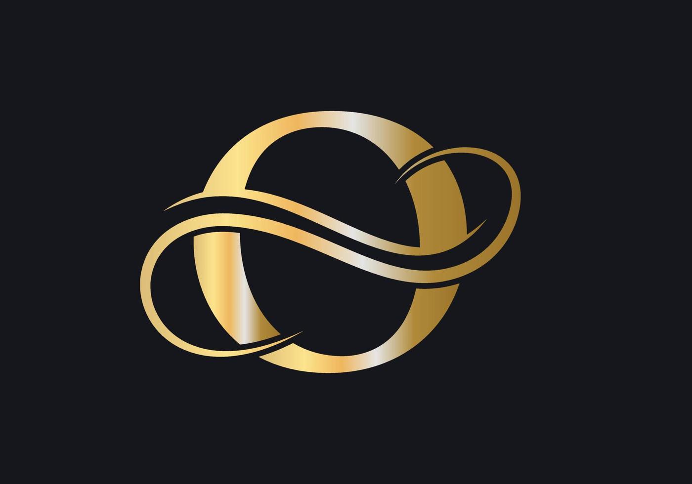 brief O logo luxueus teken met gouden luxe kleur en monogram symbool vector