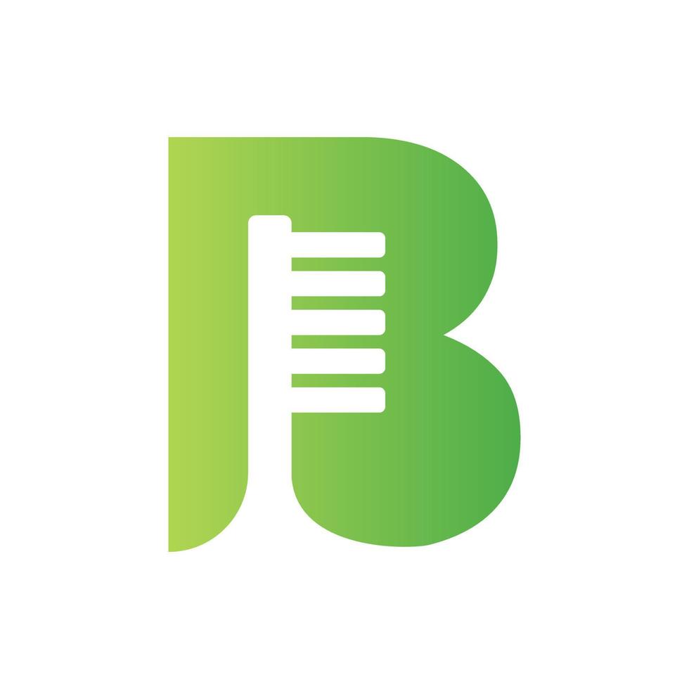 eerste brief b tandheelkundig logo combineren met tand borstel symbool sjabloon vector