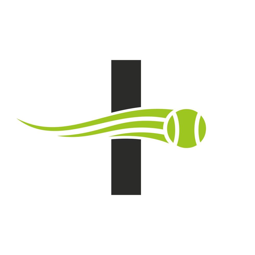 brief ik tennis club logo ontwerp sjabloon. tennis sport academie, club logo vector
