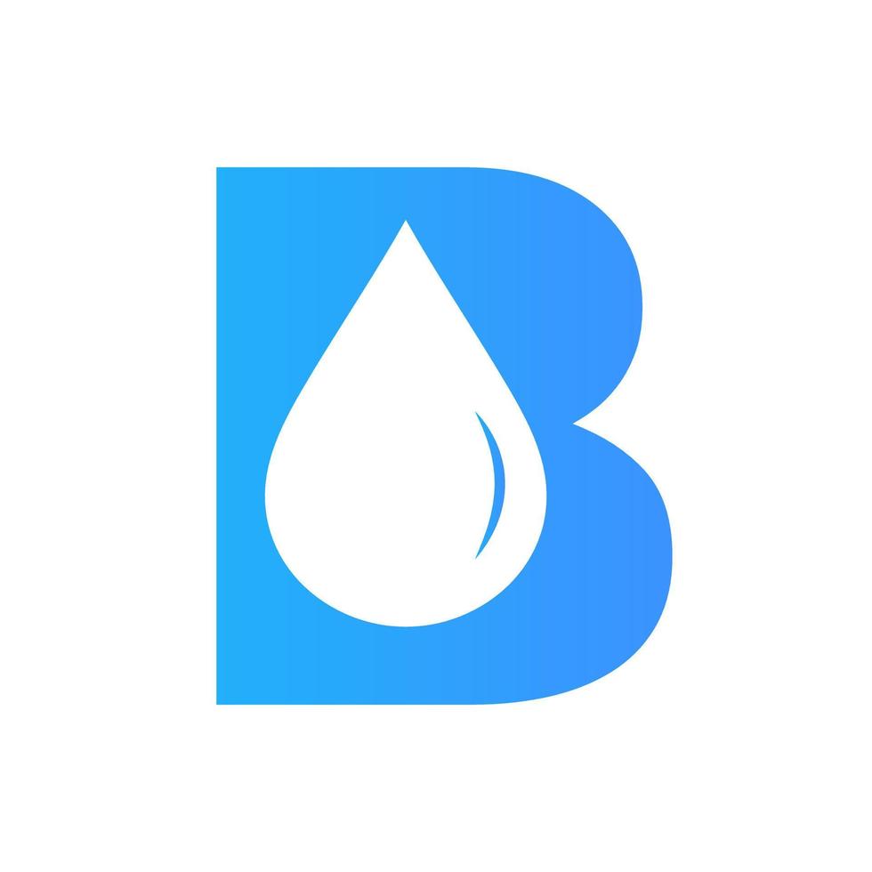 brief b water logo element vector sjabloon. water laten vallen logo symbool