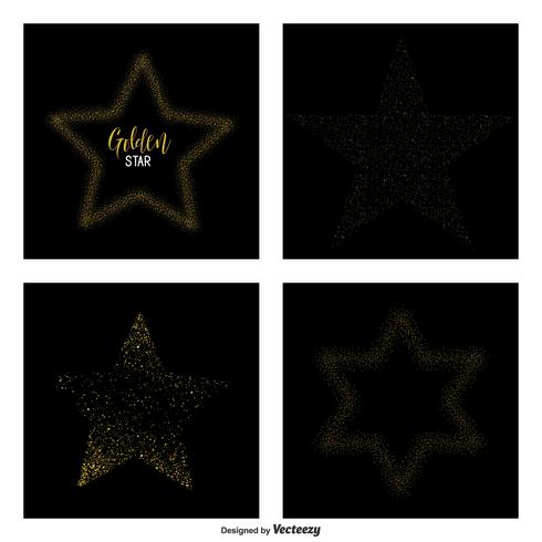 Gouden glinsterende sterren stof Vector sterren