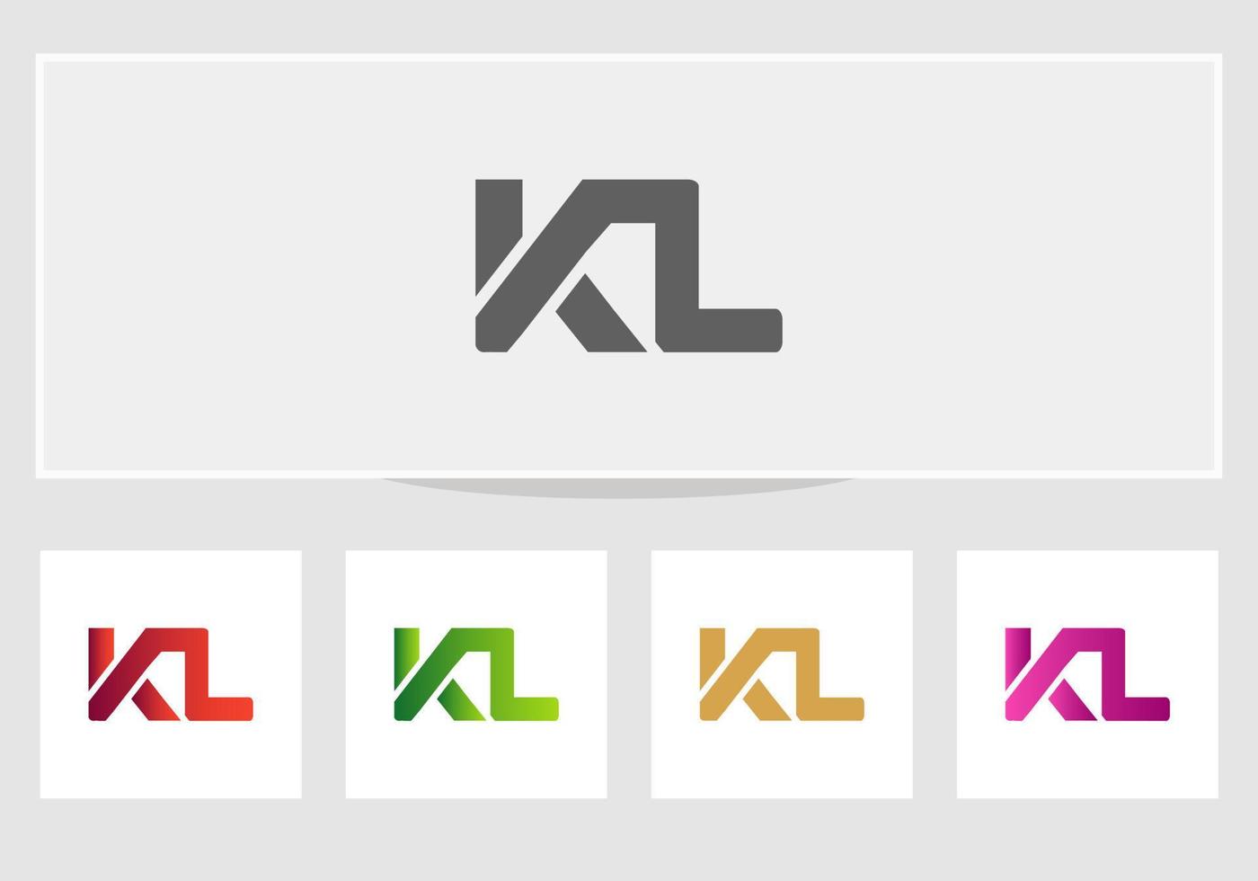 modern kl logo brief ontwerp sjabloon vector