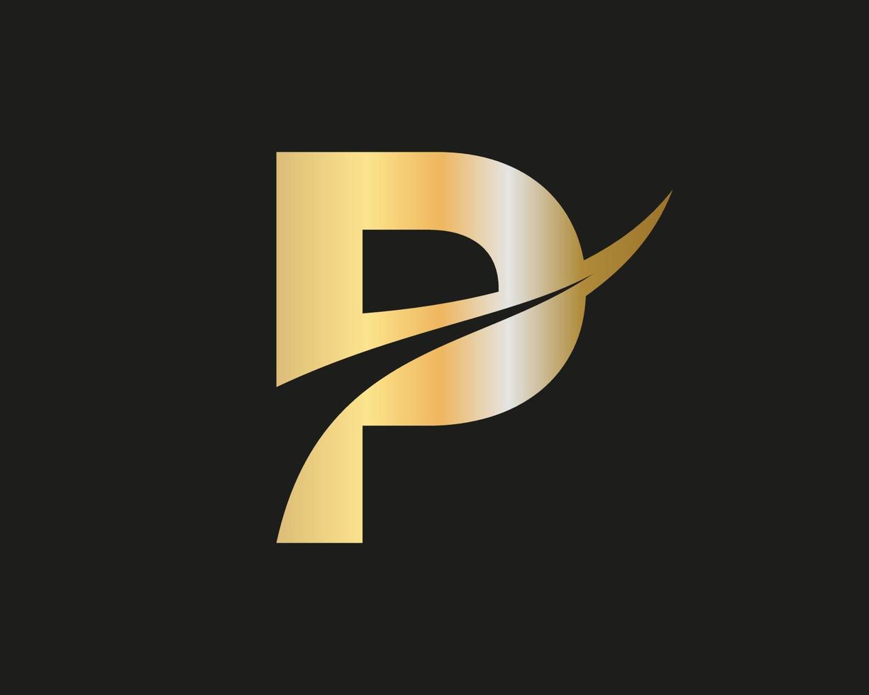 eerste brief p logo modern bedrijf typografie vector sjabloon
