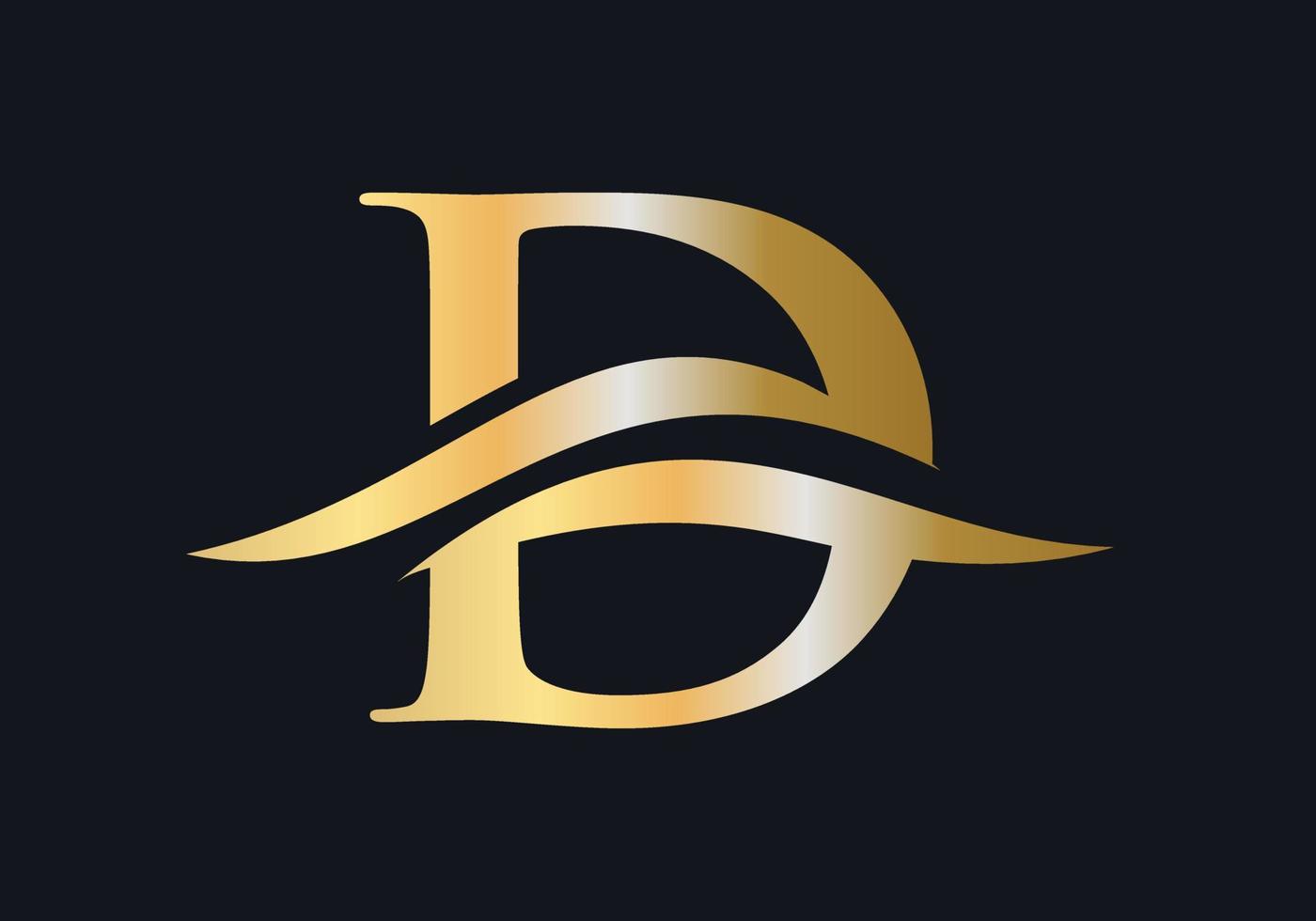brief d logo met luxe concept vector