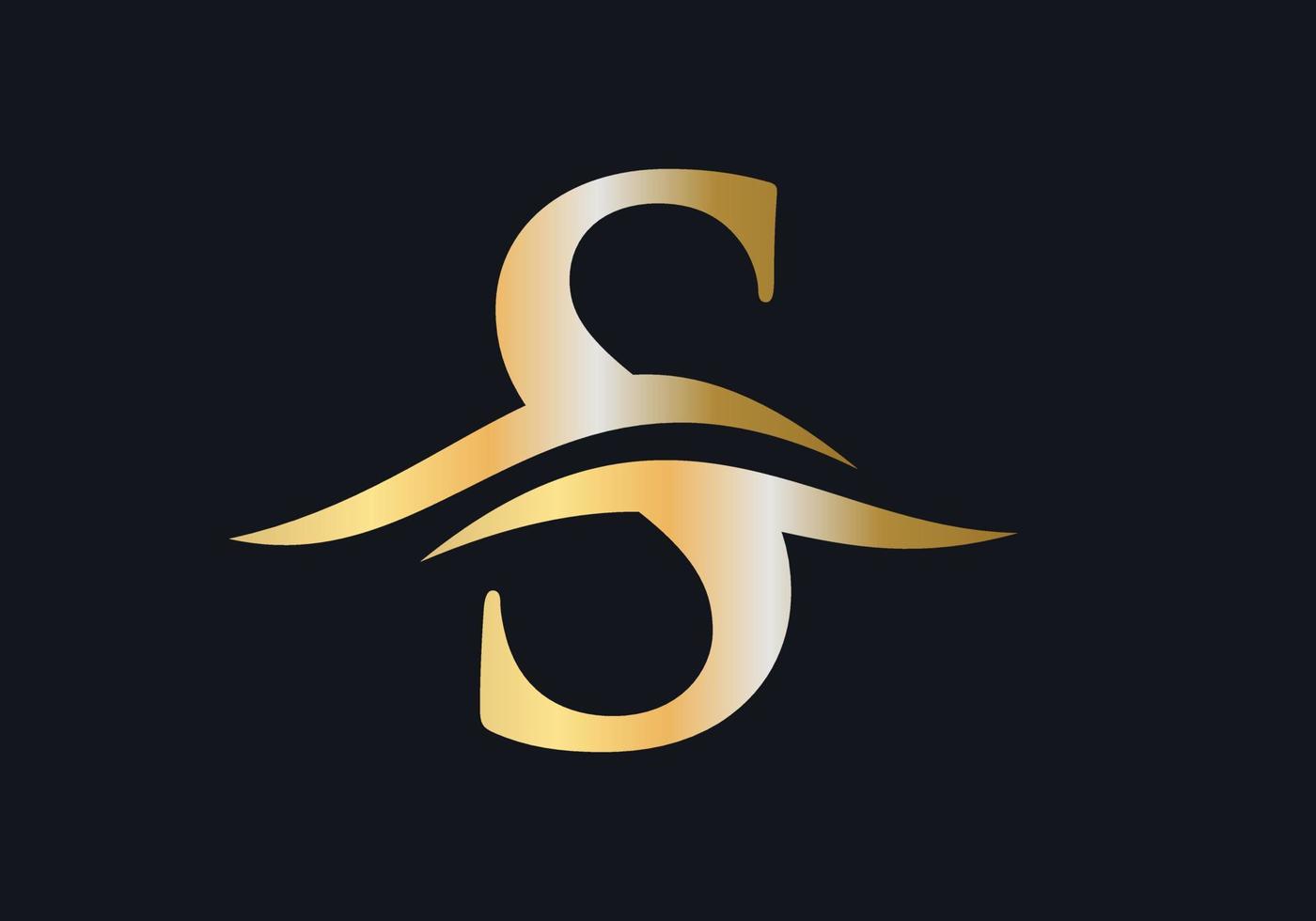 brief s logo met luxe concept vector