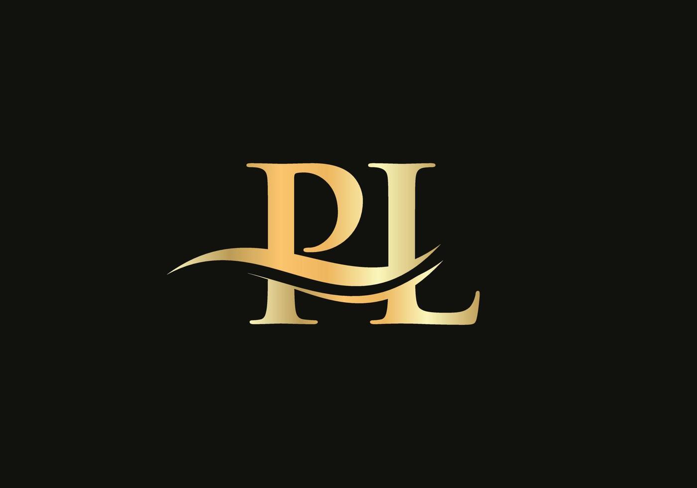 creatief pl brief met luxe concept. modern pl logo ontwerp voor bedrijf en bedrijf identiteit vector