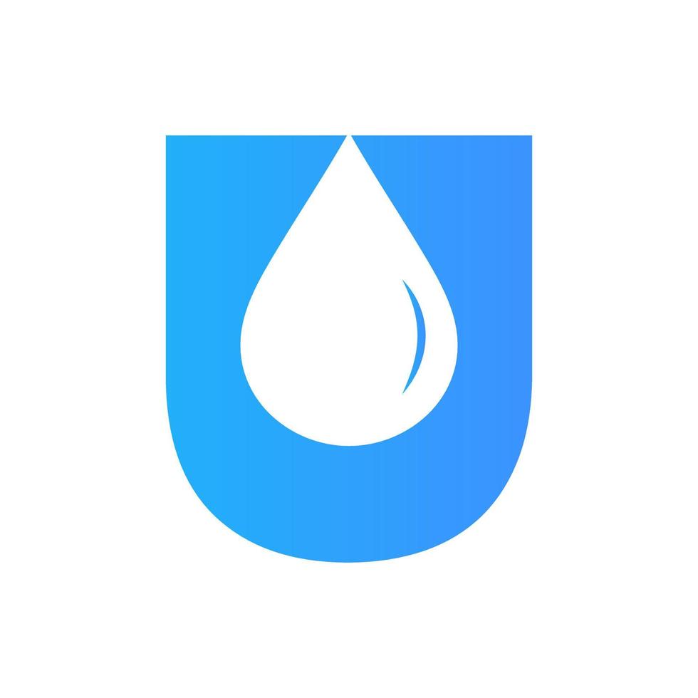 brief u water logo element vector sjabloon. water laten vallen logo symbool