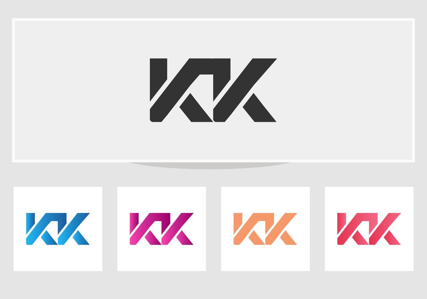 modern kk logo brief ontwerp sjabloon vector