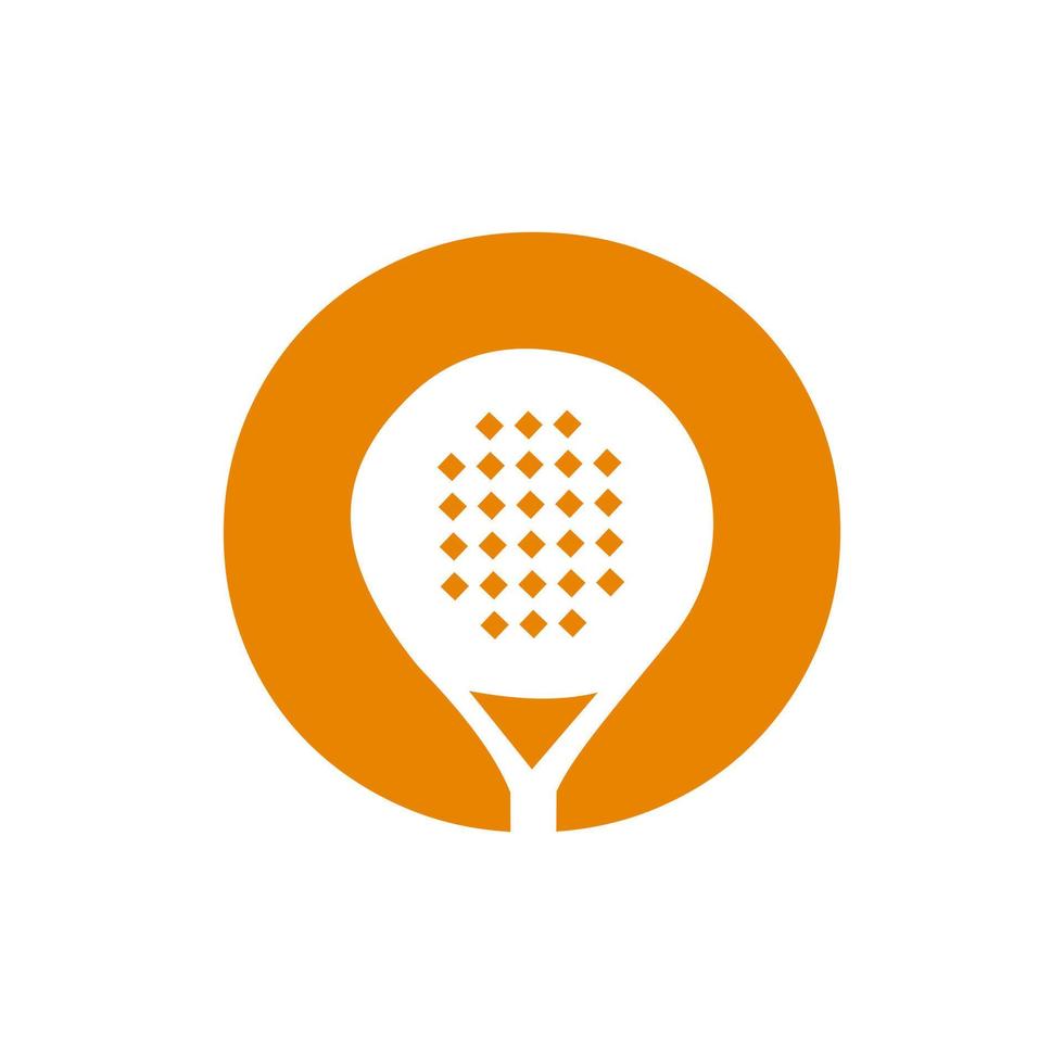 brief O padel racket logo ontwerp vector sjabloon. strand tafel tennis club symbool