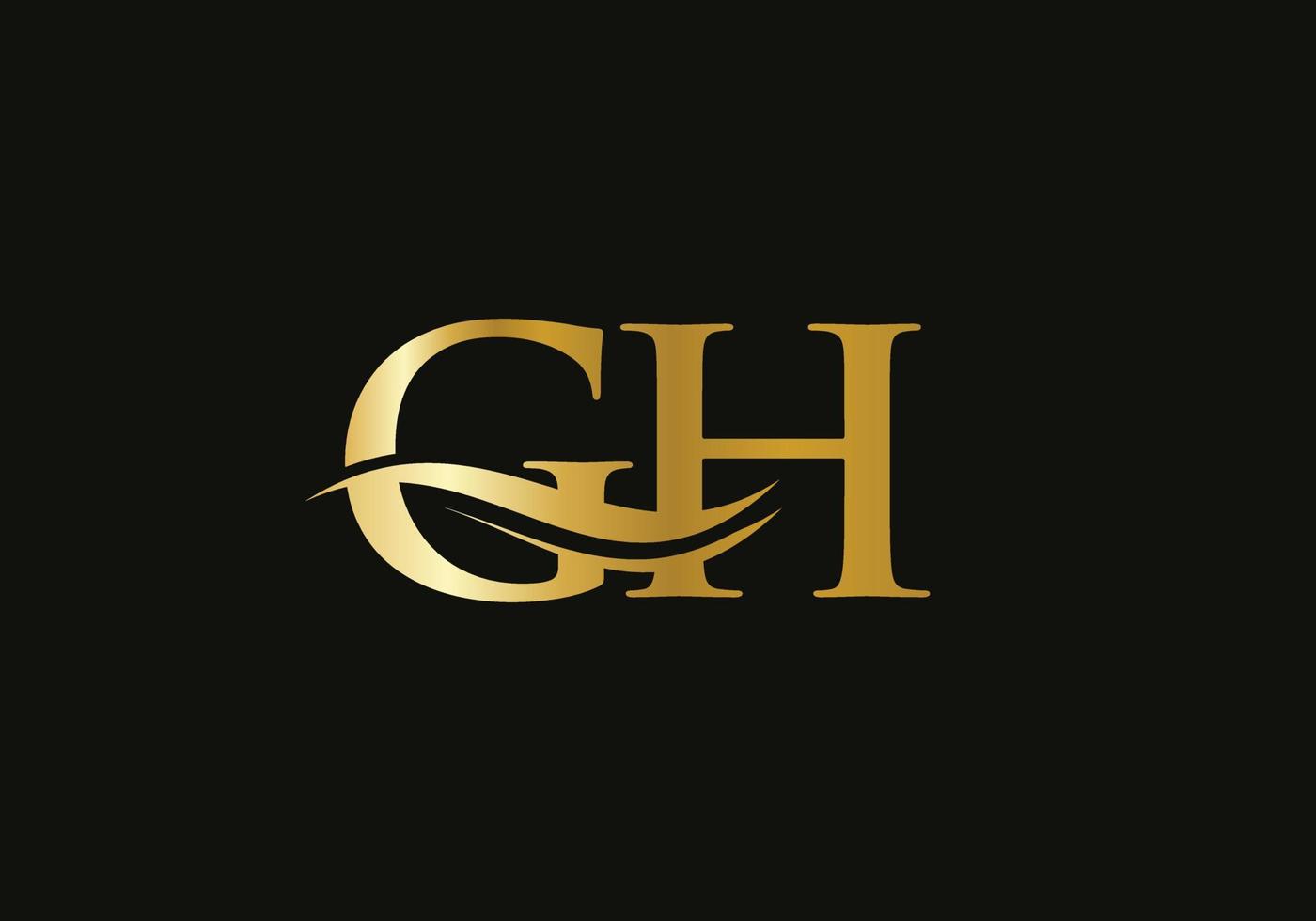 eerste monogram brief gh logo ontwerp vector. gh brief logo ontwerp met modern modieus vector