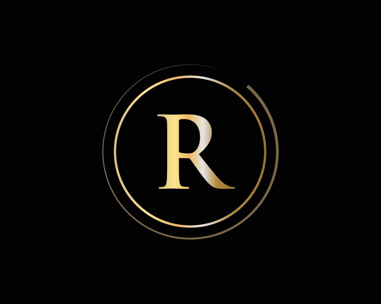 brief r logo voor luxe symbool, elegant en elegant teken vector