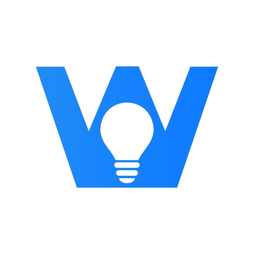 brief w elektrisch logo combineren met elektrisch lamp icoon vector sjabloon. licht lamp logotype teken symbool